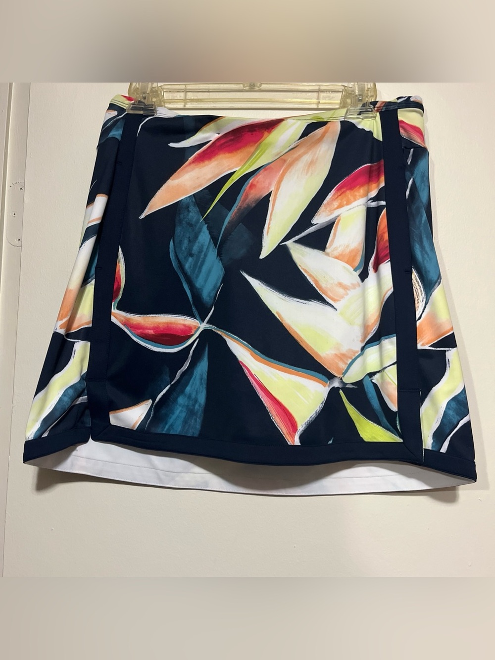 Lady Hagen Navy Birds Of Paradise Print Athletic Skort